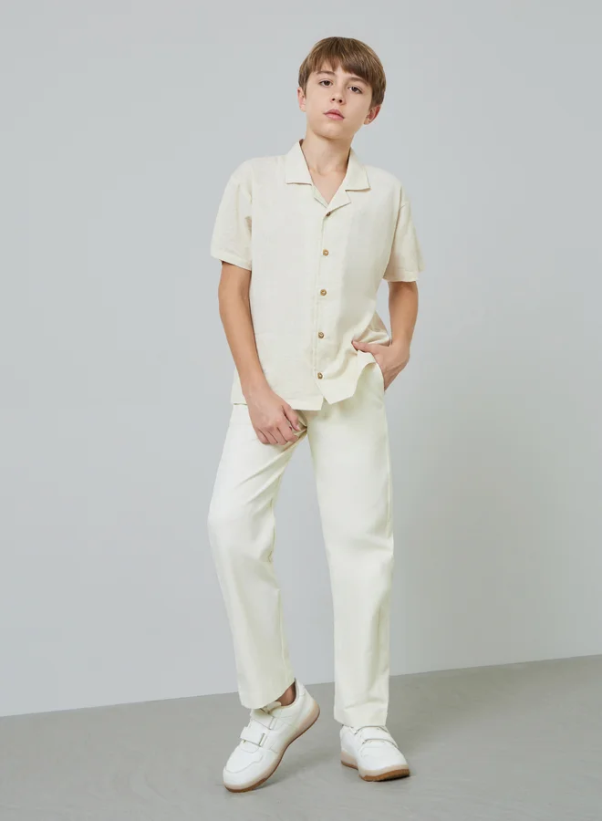 ستايلي Kids Off-White Regular Pants with Drawstring
