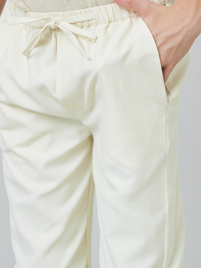 Styli Kids Off-White Regular Pants with Drawstring - Image 3