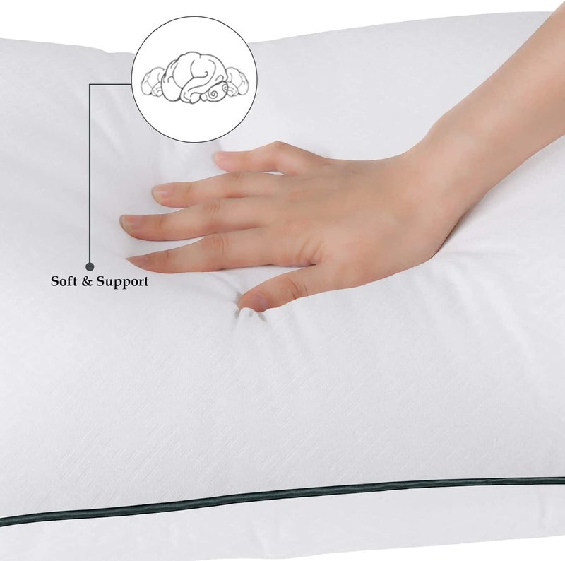Habitat Rectangular 20x30 Inches Pillow, Set of 2, Bed Lining Pillows for Sleeping 2 Pack Queen Size, Microfiber Pillow with Soft Premium Plush Fiber Fill Skin-Friendly - White - Image 3