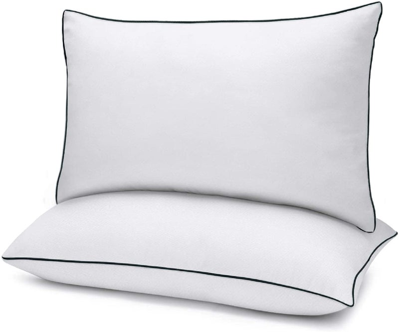 Habitat Rectangular 20x30 Inches Pillow, Set of 2, Bed Lining Pillows for Sleeping 2 Pack Queen Size, Microfiber Pillow with Soft Premium Plush Fiber Fill Skin-Friendly - White - Image 1