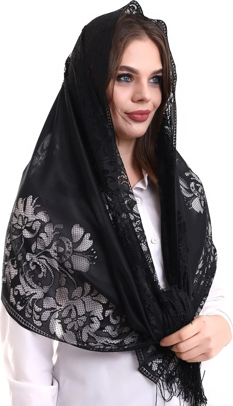 ايهفان اونلاين شال قطن تول أسود 60x160