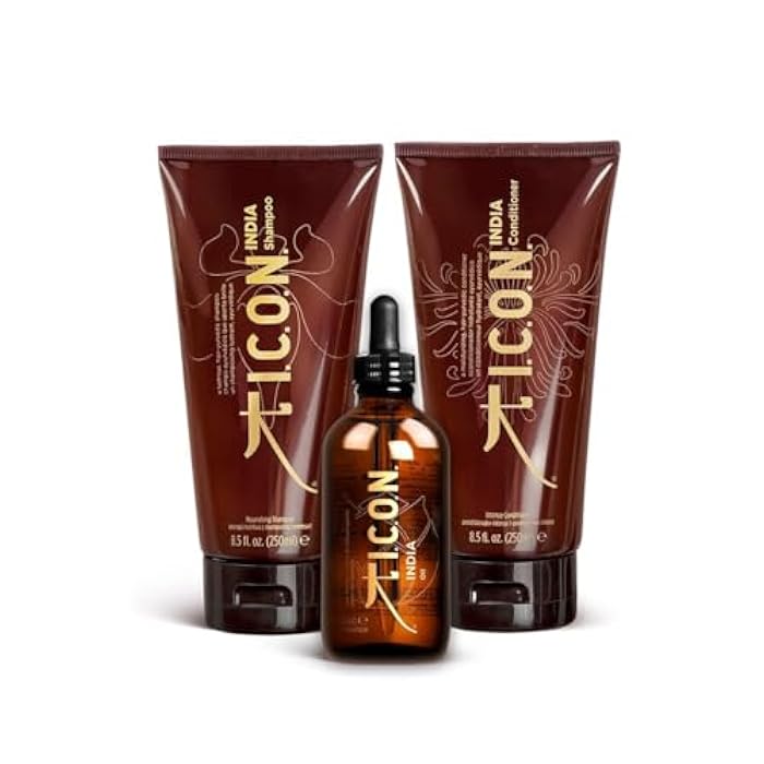 I.C.O.N. ICON INDIA Hair Care Trio Set(India-Oil, Shampoo, Conditioner) - Image 1