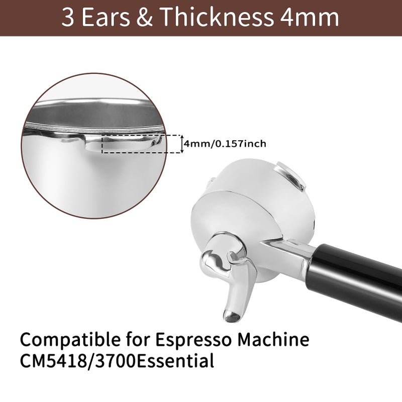 fogkay 51mm Stainless Steel Portafilter with Double Spouts for CM5418, 3 Ears Portafilter with Portafilter Basket Removal Tool Compatible for CASABREWS CM5418, 3700Essential and 5418Pro - Image 4