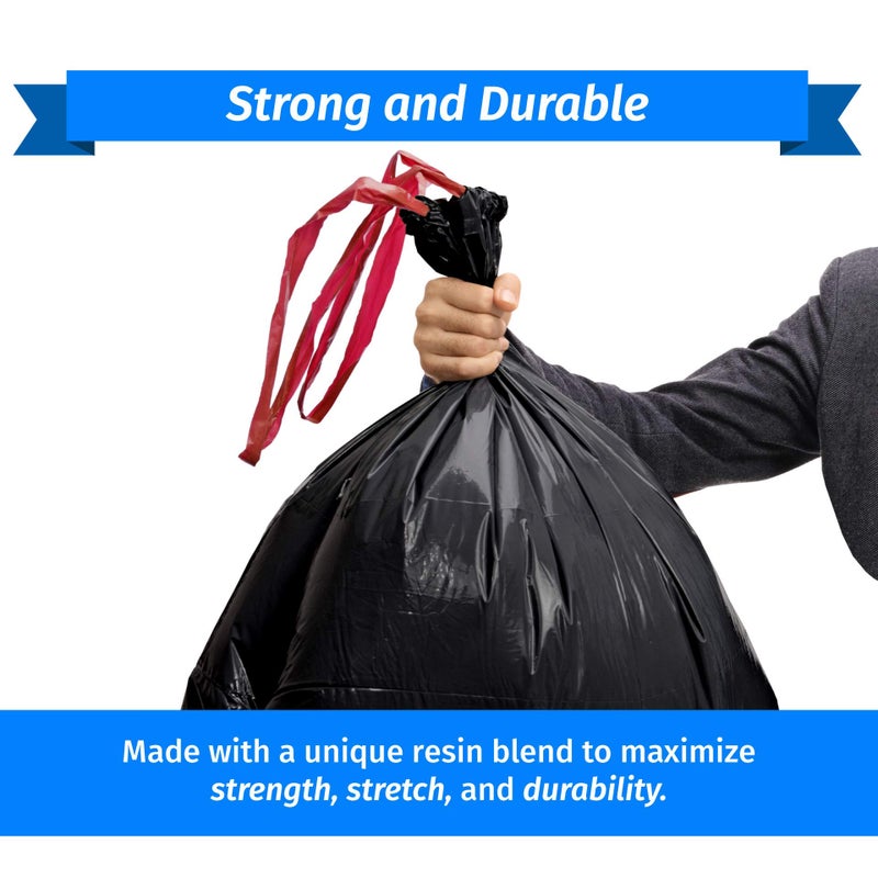 Reli. 39 Gallon Trash Bags Drawstring (100 Count) Large 39 Gallon Heavy Duty Drawstring Trash Bags, Garbage 39Gal Capacity, Lawn Leaf (39Gal, Black) - Image 3