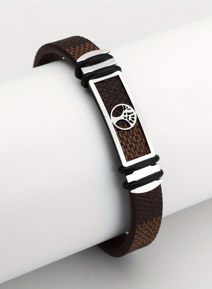 Fashionable Wide Faux Leather Bracelet for Men – Trendy & Stylish Hand Ornament - Image 5