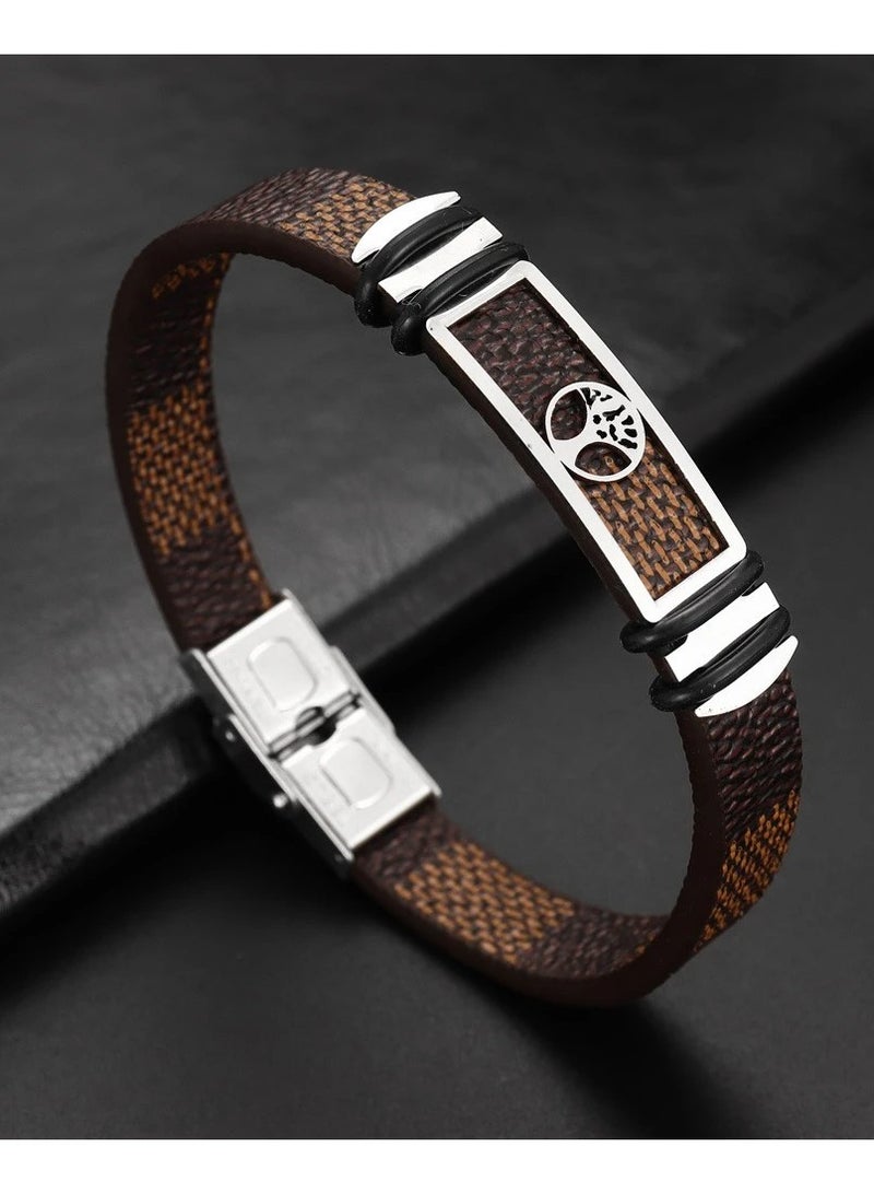 Fashionable Wide Faux Leather Bracelet for Men – Trendy & Stylish Hand Ornament - Image 1