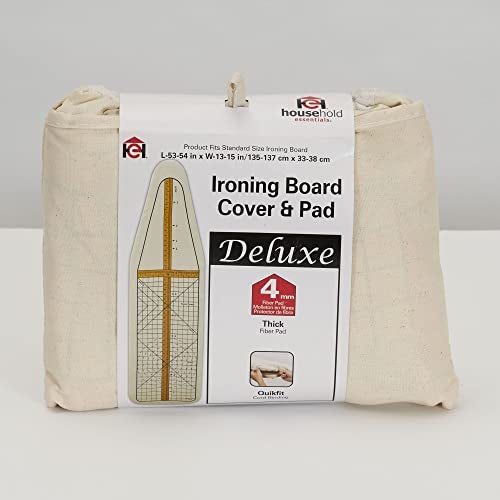 Household Essentials وسادة وغطاء بديل لمكواة الملابس من Essentials Deluxe، نمط دليل الخياطة، كريمي - Image 3