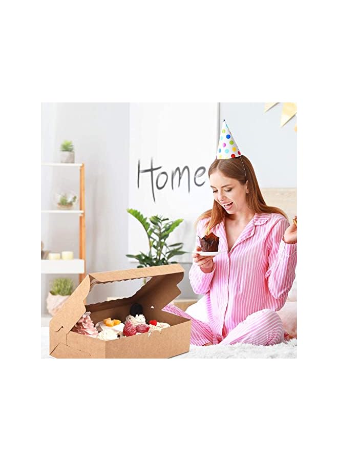 S-TOP Cupcake Box 6 Cavities, 10Pcs Kraft Paper Standard Cupcakes, Brown Containers With Inserts, Food Grade Kraft, For Pastry, Donuts, Cupcake, Brownies, Pies Gift Giving, Cake Carriers - Image 4