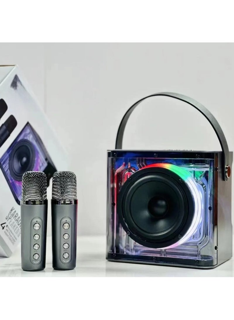 Transparent Bluetooth Microphone Loudspeaker with Subwoofer, Your Ultimate Music Center for Family Parties and Boombox Extravaganzas - Image 1