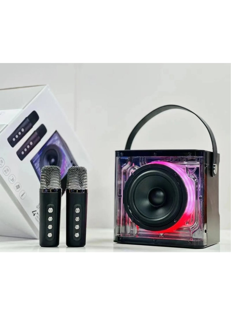 Transparent Bluetooth Microphone Loudspeaker with Subwoofer, Your Ultimate Music Center for Family Parties and Boombox Extravaganzas - Image 3