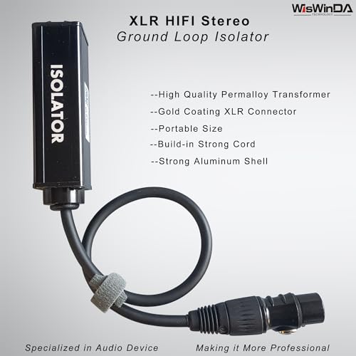 WisWinDa 3Pin XLR HiFi Stereo Audio Isolation Box Ground Loop IsolatorNoise FilterHum Eliminator Buildin Dual Audio Transformers for Audio System Eliminate HumBuzzing Noise XLR MaleFemale - Image 3