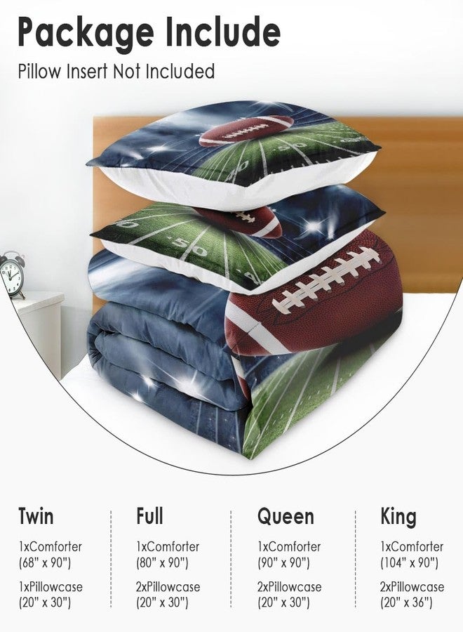 Nesphy Football Full Comforter Set, Rugby Field Football Bedding Set 3 Piece, All Season Soft Toddlers Children Adults Bedroom Bed Decoration Comforter and 2 Pillow Shams - Image 3