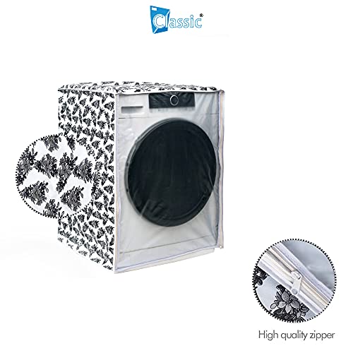 Classic® Front Load Washing Machine Cover Suitable for Bosch 5.5 Kg & 6 Kg (50cmsX63cmsX81cms, Black & White) - Image 3