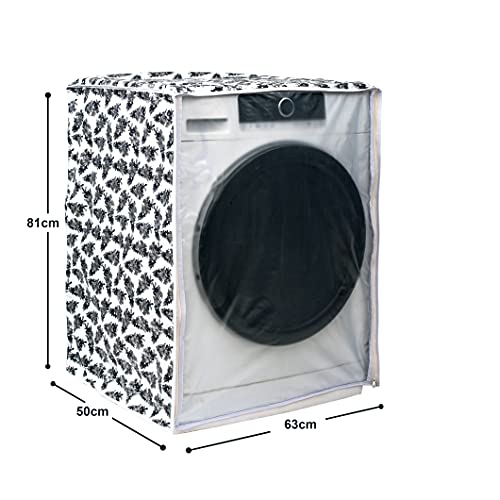 Classic® Front Load Washing Machine Cover Suitable for Bosch 5.5 Kg & 6 Kg (50cmsX63cmsX81cms, Black & White) - Image 4