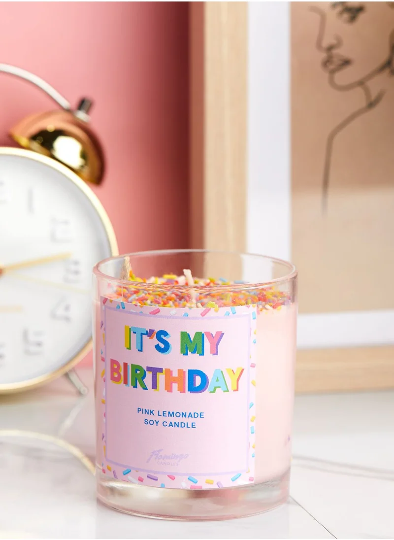 Flamingo Candles Pink Lemonade It's My Birthday Sprinkle Candle