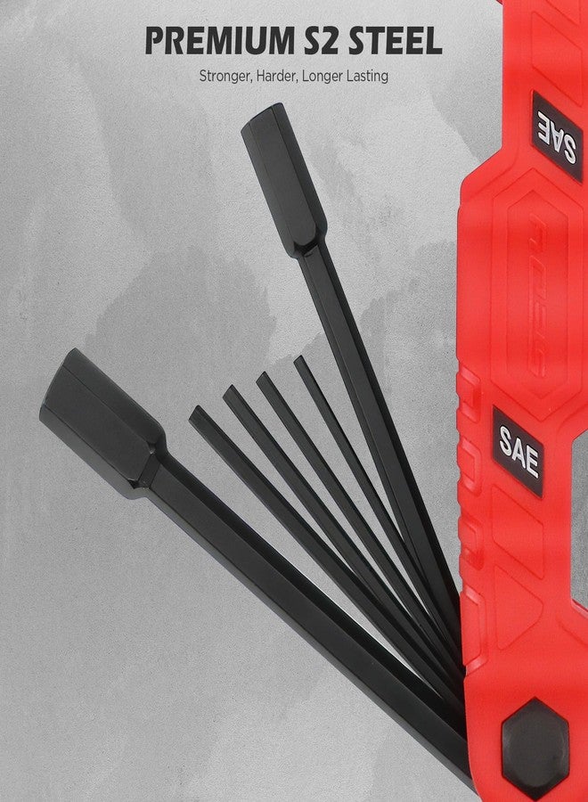 SEDY 11-Piece Large Folding Hex Key Set SAE (3/32"-1/2"), Heavy Duty Allen Wrench Set, Portable Tool for Archery, Bike Repair, Furniture, and Basic Home Maintenance (Red) - Image 5