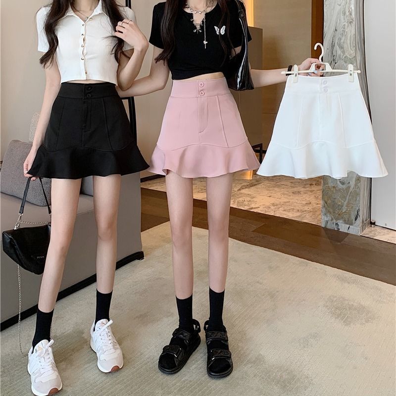 2023 Summer Plus Size Fishtail Skirt for Chubby Girls Women's High Waist Anti-glare Short Skirt Small A- line Hip Skirt Trendy - Image 2