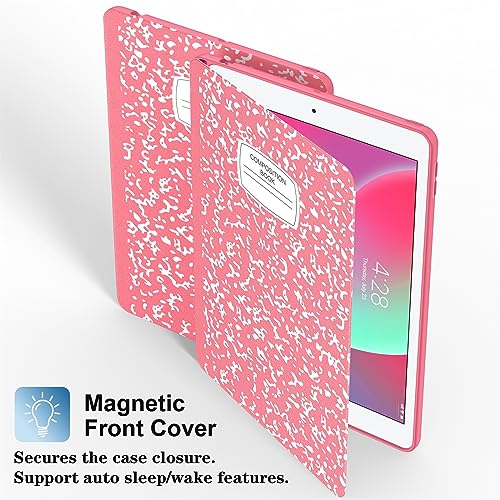Supveco Case for iPad 9th/8th/7th Generation 10.2 inch (2021/2020/2019 Model) with Pencil Holder, Premium Folio Stand Case with Auto Wake/Sleep,Soft TPU Back Shell Cover for iPad 10.2 Inch-Watermelon - Image 4