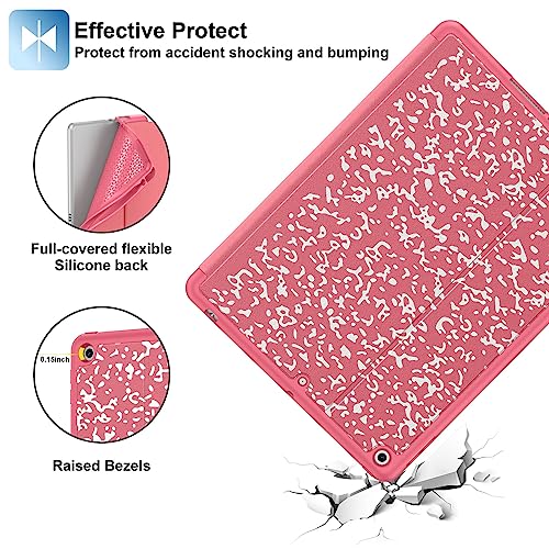 Supveco Case for iPad 9th/8th/7th Generation 10.2 inch (2021/2020/2019 Model) with Pencil Holder, Premium Folio Stand Case with Auto Wake/Sleep,Soft TPU Back Shell Cover for iPad 10.2 Inch-Watermelon - Image 5
