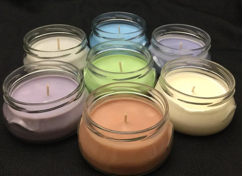 Scented Candles 1 Jasmine Flavor Home Made with Gold lid for Rooms Home Gift for Special one Gift for Family its a cented Candle of 200ml Matka Glass jar with Gold lid Upto 45hrs  - Image 1
