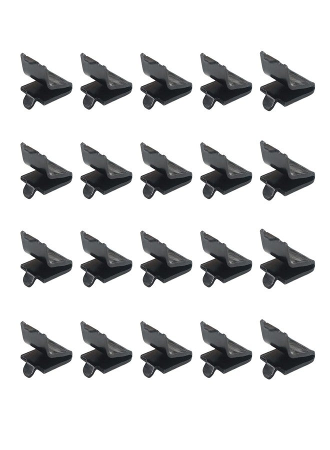 Xadnitu Adjustable Steel Pilaster Shelf Clip Support, Shelving Bracket Clips for Metal and Wood Shelves (20, Black) - Image 2