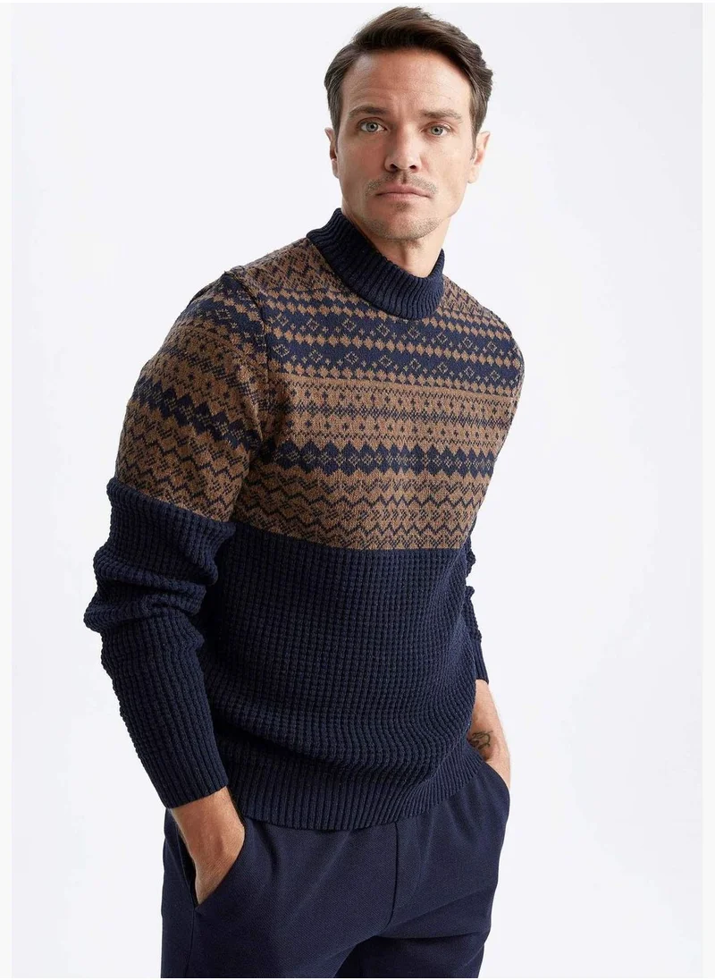 DeFacto Man Mock Turtle Neck Tricot Pullover