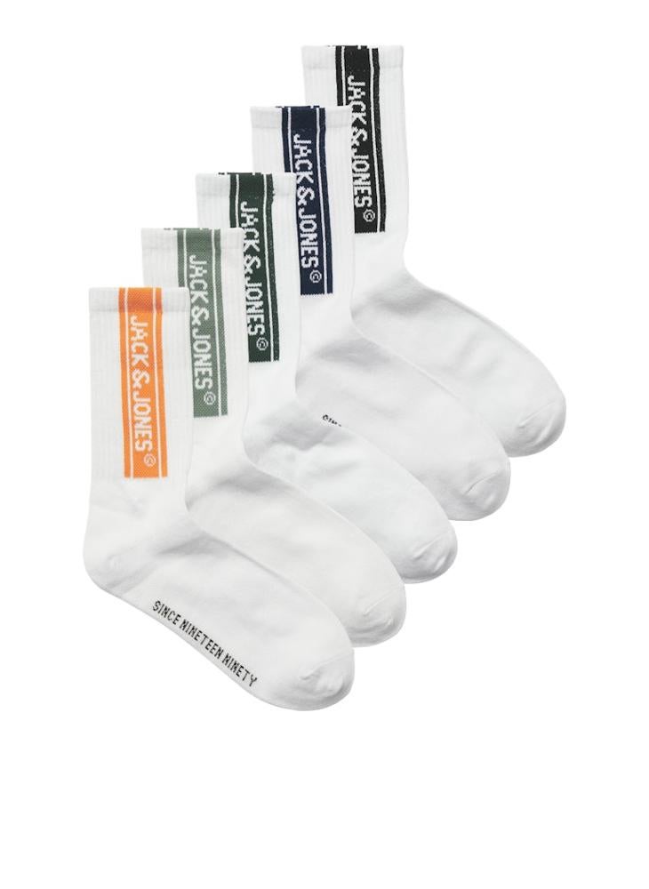 Jack & Jones Junior - Kids 5 Pack Logo Tennis Socks - Image 1