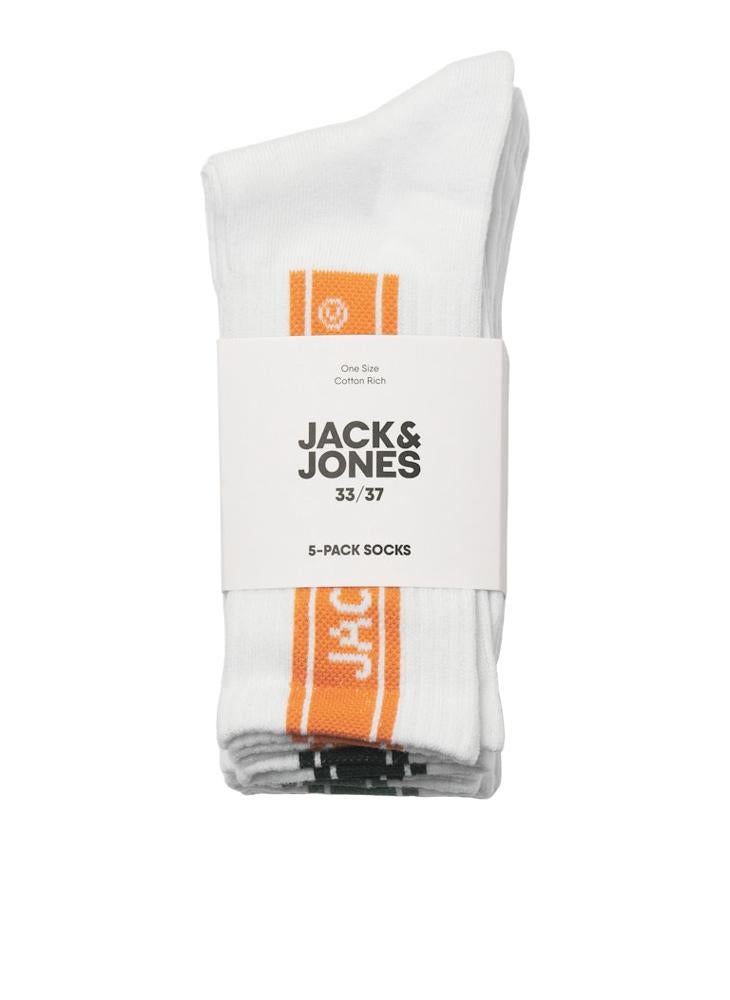 Jack & Jones Junior - Kids 5 Pack Logo Tennis Socks - Image 1