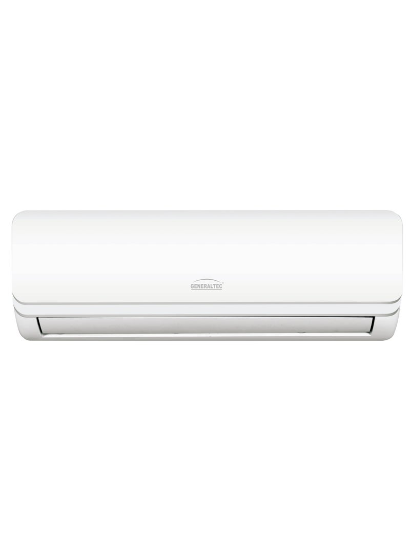 GENERALTEC مكيف هواء سبليت إنفيرتر جنرالتيك 1 طن 12000 BTU، ضاغط دوار DC، تبريد سريع، 4 اتجاهات للتأرجح، زعانف ذهبية، ضوضاء منخفضة، R410A، مجموعة أنابيب نحاسية، للتصدير فقط - GSIAC12LT3 - Image 1