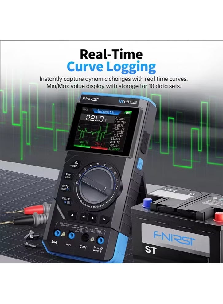 فنيرسي جهاز قياس متعدد رقمي DST-210، 3 في 1، 19999 عداد، جهاز محمول لقياس الذبذبات، أداة كهربائية للسيارات - Image 2