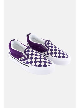 VANS Kids Boy Knu Slip On Checkered Casual Shoes, Purple  - Image 1