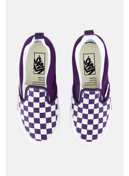 VANS Kids Boy Knu Slip On Checkered Casual Shoes, Purple  - Image 2