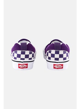VANS Kids Boy Knu Slip On Checkered Casual Shoes, Purple  - Image 4