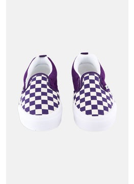 VANS Kids Boy Knu Slip On Checkered Casual Shoes, Purple  - Image 3