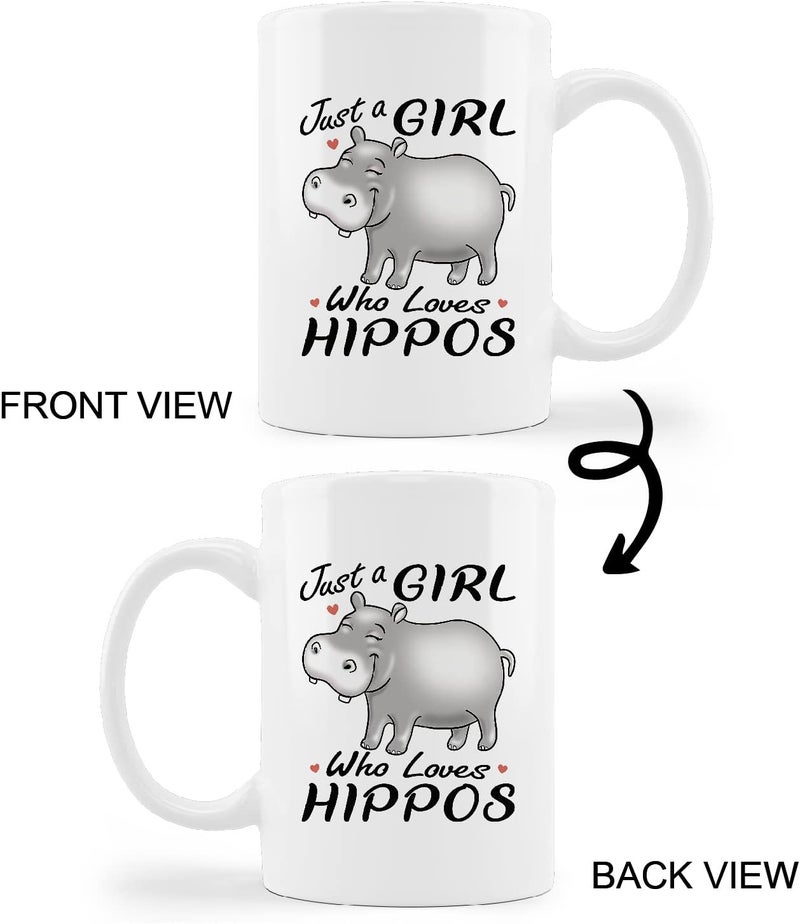 kunlisa Just A Girl Who Loves Hippos Ceramic Mug11oz Coffee Milk Tea Mug Cup Wild Animal Cute Cartoon Hippo Mug CupHippo Lovers GiftsTeens Girls Gifts - Image 4