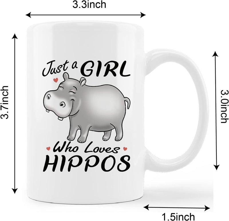 kunlisa Just A Girl Who Loves Hippos Ceramic Mug11oz Coffee Milk Tea Mug Cup Wild Animal Cute Cartoon Hippo Mug CupHippo Lovers GiftsTeens Girls Gifts - Image 5