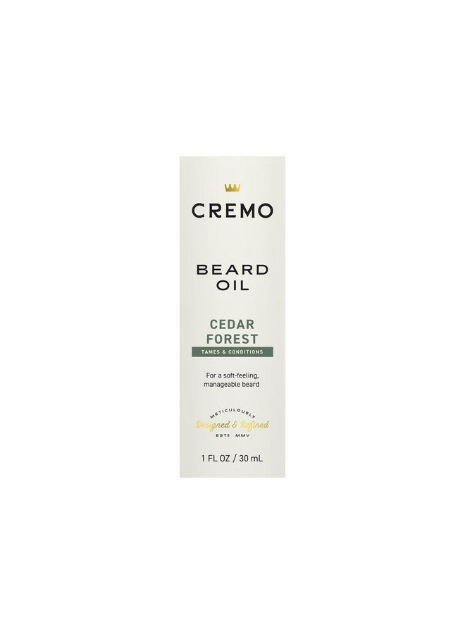 cremo Beard Oil, Revitalizing Cedar Forest, 1 Fl Oz - Restore Natural Moisture And Soften Your Beard To Help Relieve Beard Itch - Image 1