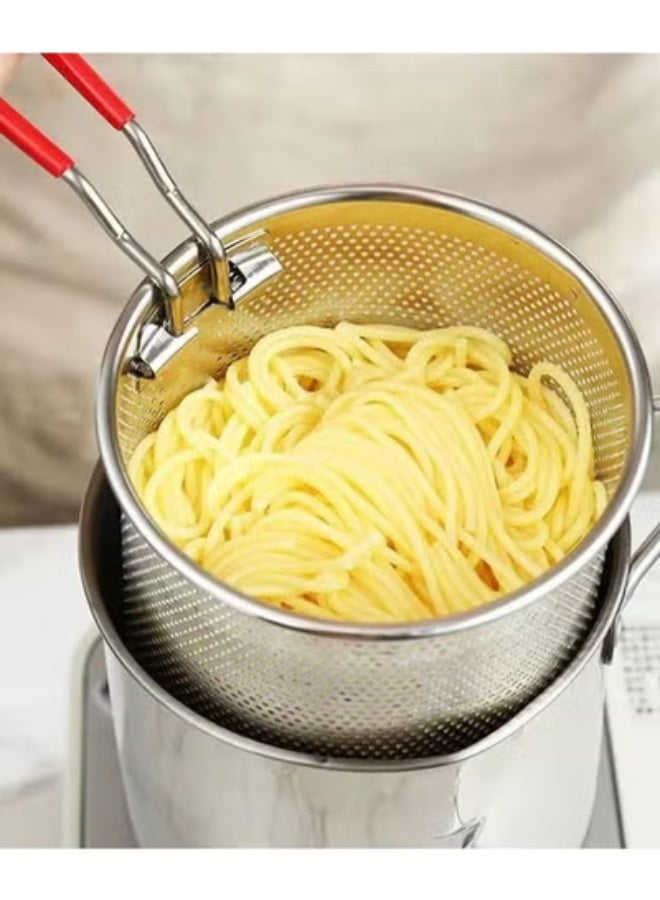 AROAQ Stainless Steel Deep Frying Pot for Tempura and French Fries with Strainer Perfect for Chicken and Fried Foods - Image 5