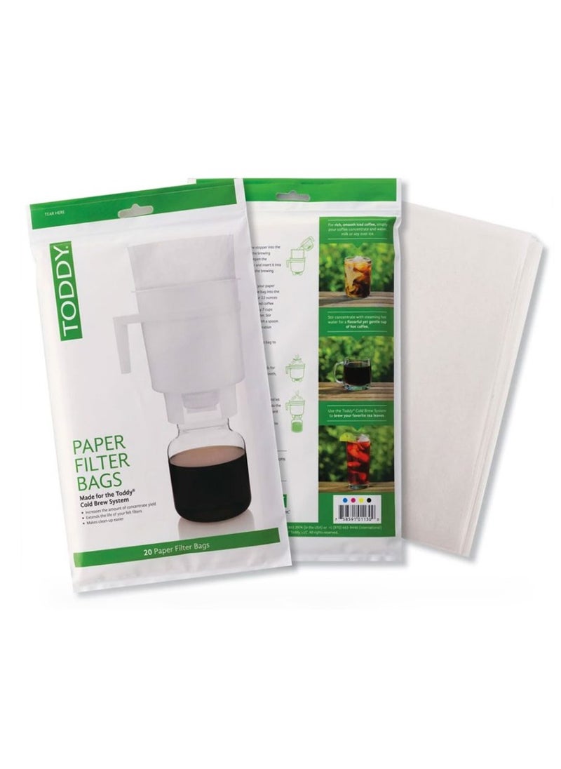 تودي Toddy Paper Filter Bags- Compatible with the Toddy Cold Brew System-20 Pcs  - Image 2