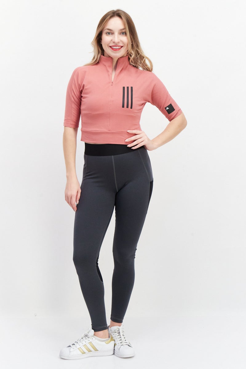 Adidas Women Sportswear Fit Graphic Print Training Top, Mauve  - Image 4