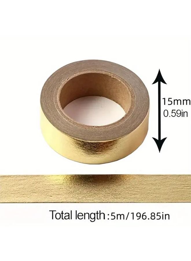 Golden Masking Tape High Temperature Resistant Clear Adhesive Easy Tear for Gift Wrapping Crafts - Image 5