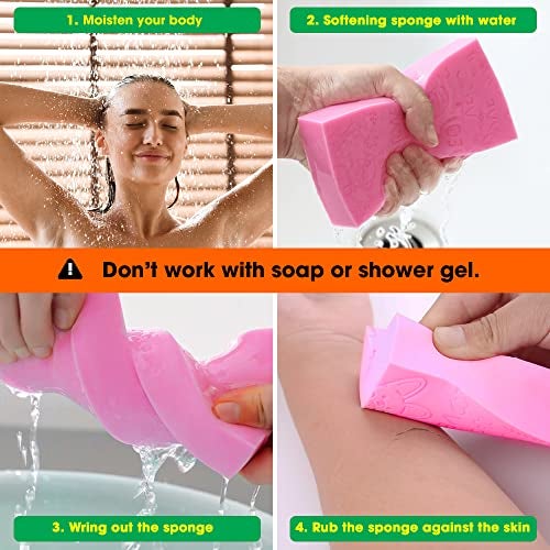 Nado Care Exfoliating Bath Sponge, Spa Scrub Exfoliating, Bath Body Shower Sponge, Dead Skin Sponge Remover for Adult, Baby, Pregnant Women, 2 pcs Random Colors - Image 4