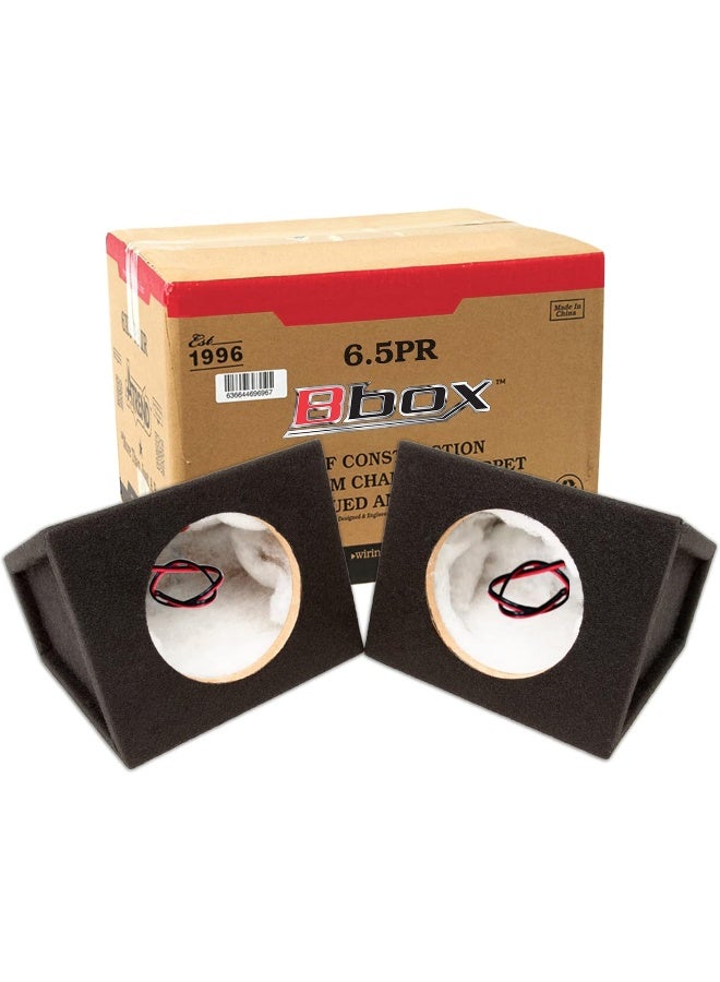 Atrend Atrend Bbox Pro Audio Tuned 6.5" Speaker Enclosures - Premium Speakers to Enhance Sound and Bass - Nickel Finish Speaker Terminals for Car or Truck - 18 Gauge Audio Cables - Speaker Set of 2 (Black) - Image 1