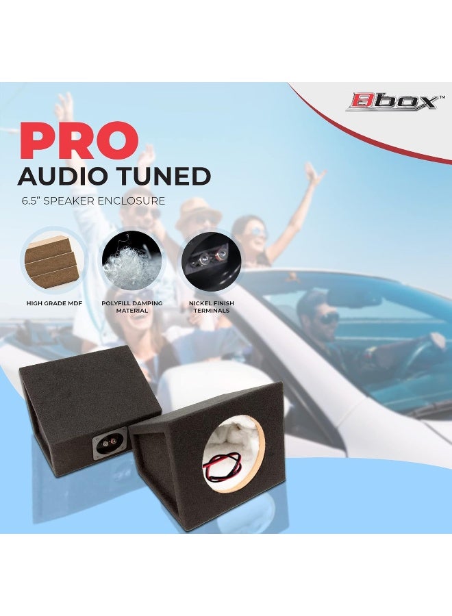Atrend Atrend Bbox Pro Audio Tuned 6.5" Speaker Enclosures - Premium Speakers to Enhance Sound and Bass - Nickel Finish Speaker Terminals for Car or Truck - 18 Gauge Audio Cables - Speaker Set of 2 (Black) - Image 3