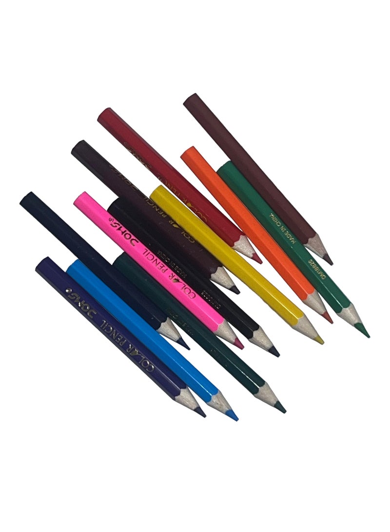 دومس أقلام تلوين خشبية  عالية الجودة – علبة أسطوانية مع مبراة، مجموعة 12 أو 24 لون - Image 4