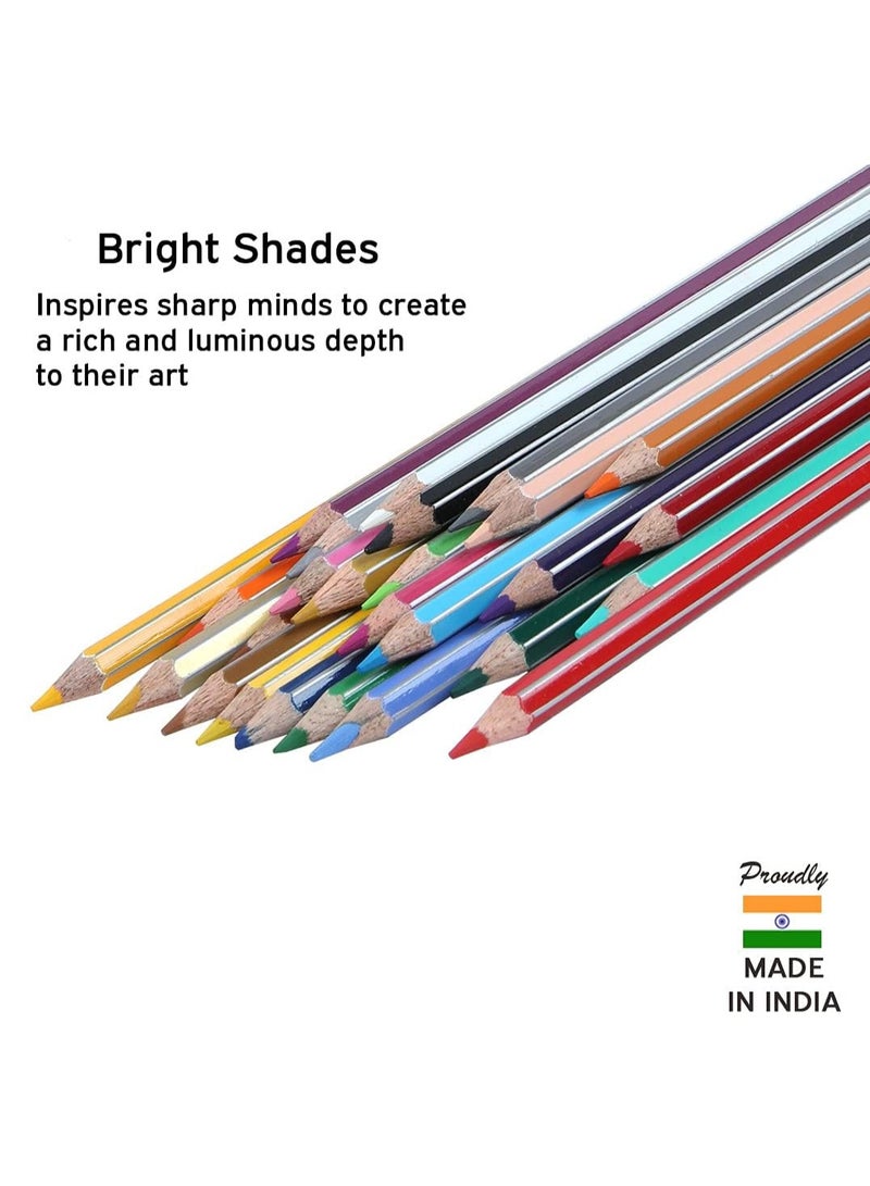 دومس أقلام تلوين خشبية  عالية الجودة – علبة أسطوانية مع مبراة، مجموعة 12 أو 24 لون - Image 5