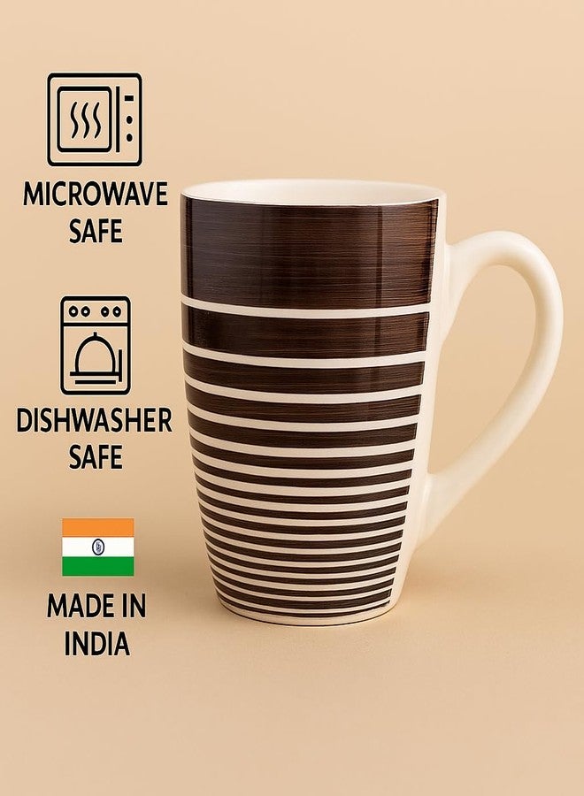KITTENS ‘Rings of Brown’ Large Coffee Mug - 280 ml | Microwave, Dishwasher & Freezer Safe | Food‑Grade Ceramic, Bone‑Ash & BPA‑Free | Handcrafted & Hand‑Painted by Indian Artisans | Gift Ready - Image 5