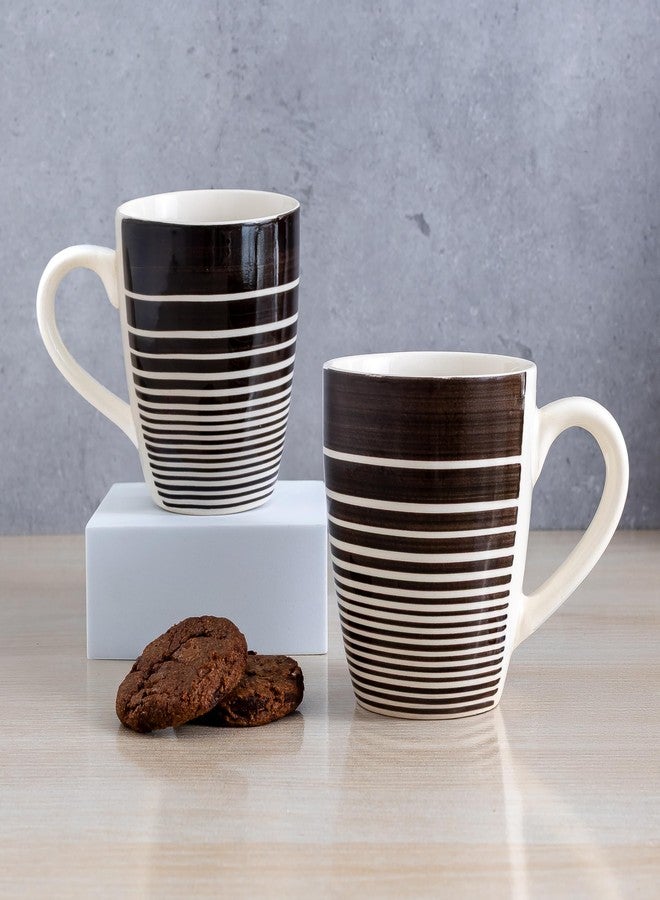 KITTENS ‘Rings of Brown’ Large Coffee Mug - 280 ml | Microwave, Dishwasher & Freezer Safe | Food‑Grade Ceramic, Bone‑Ash & BPA‑Free | Handcrafted & Hand‑Painted by Indian Artisans | Gift Ready - Image 1