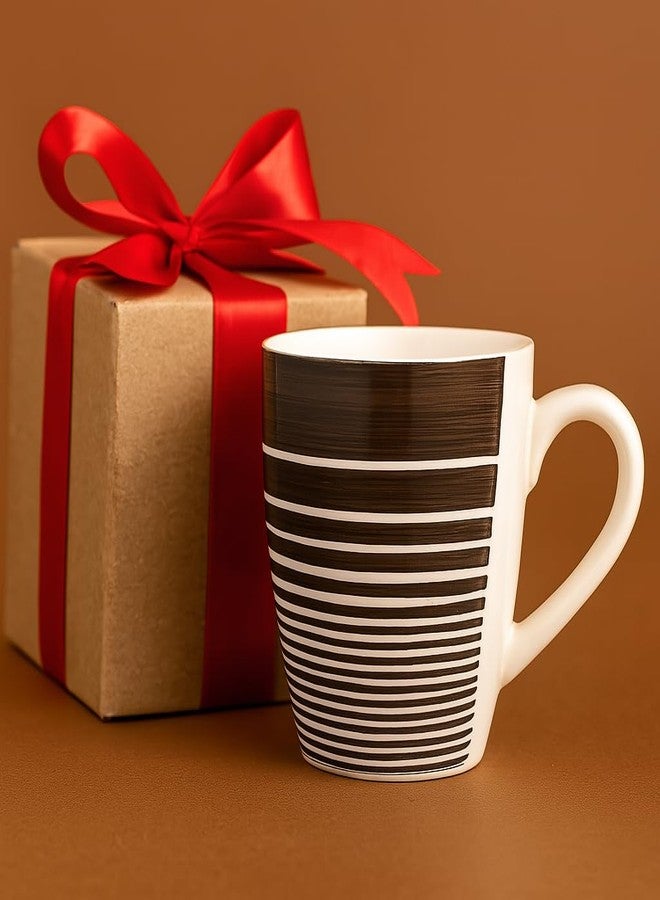 KITTENS ‘Rings of Brown’ Large Coffee Mug - 280 ml | Microwave, Dishwasher & Freezer Safe | Food‑Grade Ceramic, Bone‑Ash & BPA‑Free | Handcrafted & Hand‑Painted by Indian Artisans | Gift Ready - Image 3