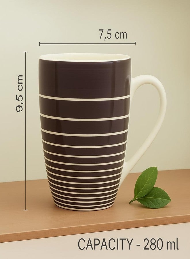 KITTENS ‘Rings of Brown’ Large Coffee Mug - 280 ml | Microwave, Dishwasher & Freezer Safe | Food‑Grade Ceramic, Bone‑Ash & BPA‑Free | Handcrafted & Hand‑Painted by Indian Artisans | Gift Ready - Image 4